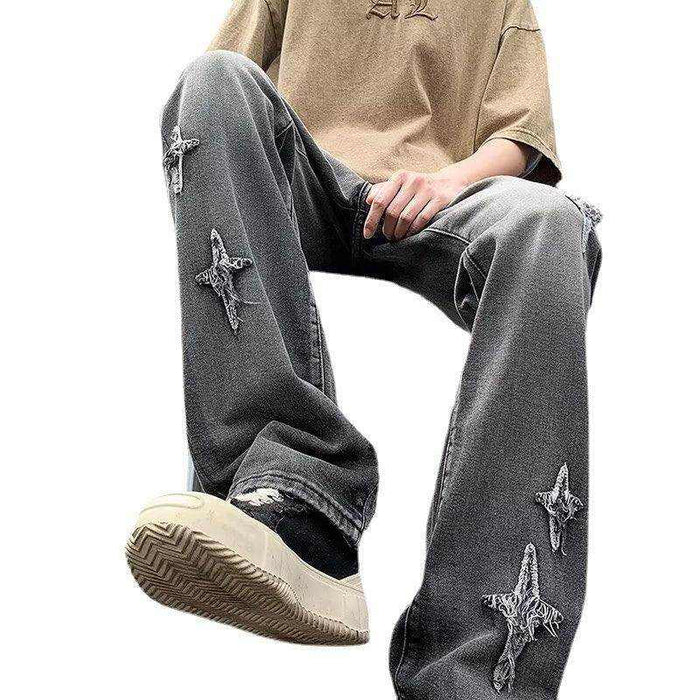 Zipper Loose Denim Trousers Men - Magellan Fashion Shop
