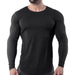 Men Tight Top Elastic Quick Drying Cotton Blend Long Sleeve T Shirt for Fitness Running Black XXL - Magellan Fashion Shop