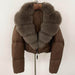 Fox Fur Collar Thick Short Down Jacket Coat - Magellan Fashion Shop