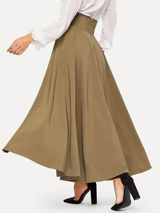 High Waist Slimming Front Lace-up A- Line Dress - Magellan Fashion Shop