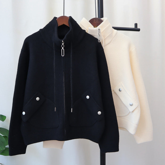 Woolen Goods Solid Color Coat For Women