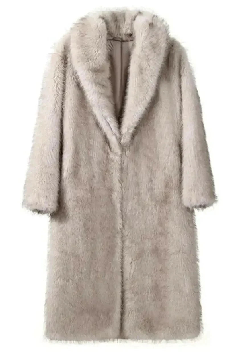 Klassischer Kunstpelzmantel